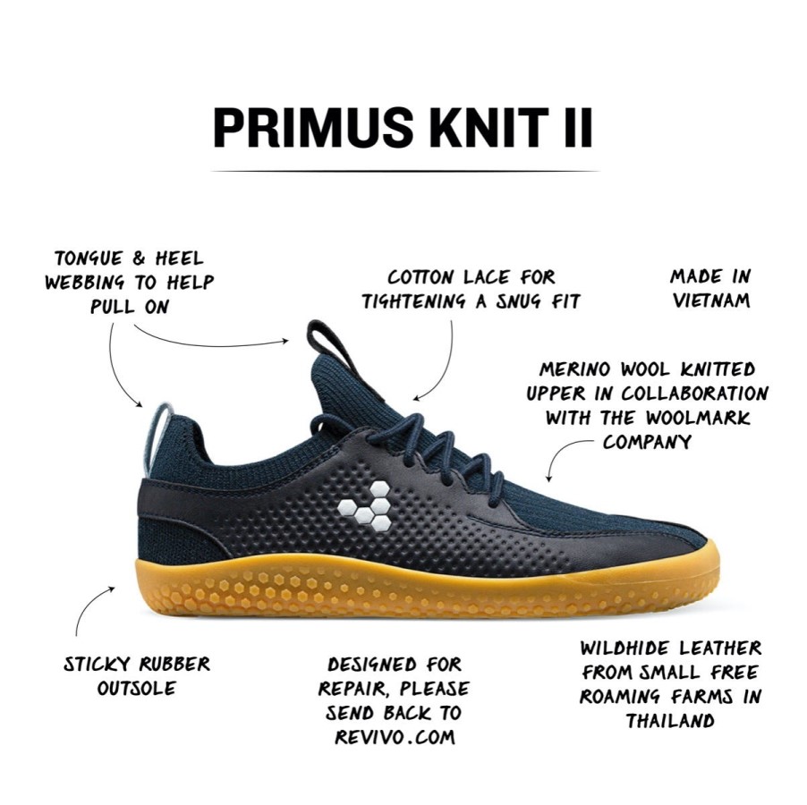 Vivobarefoot Middernacht Primus Knit Ii Junioren