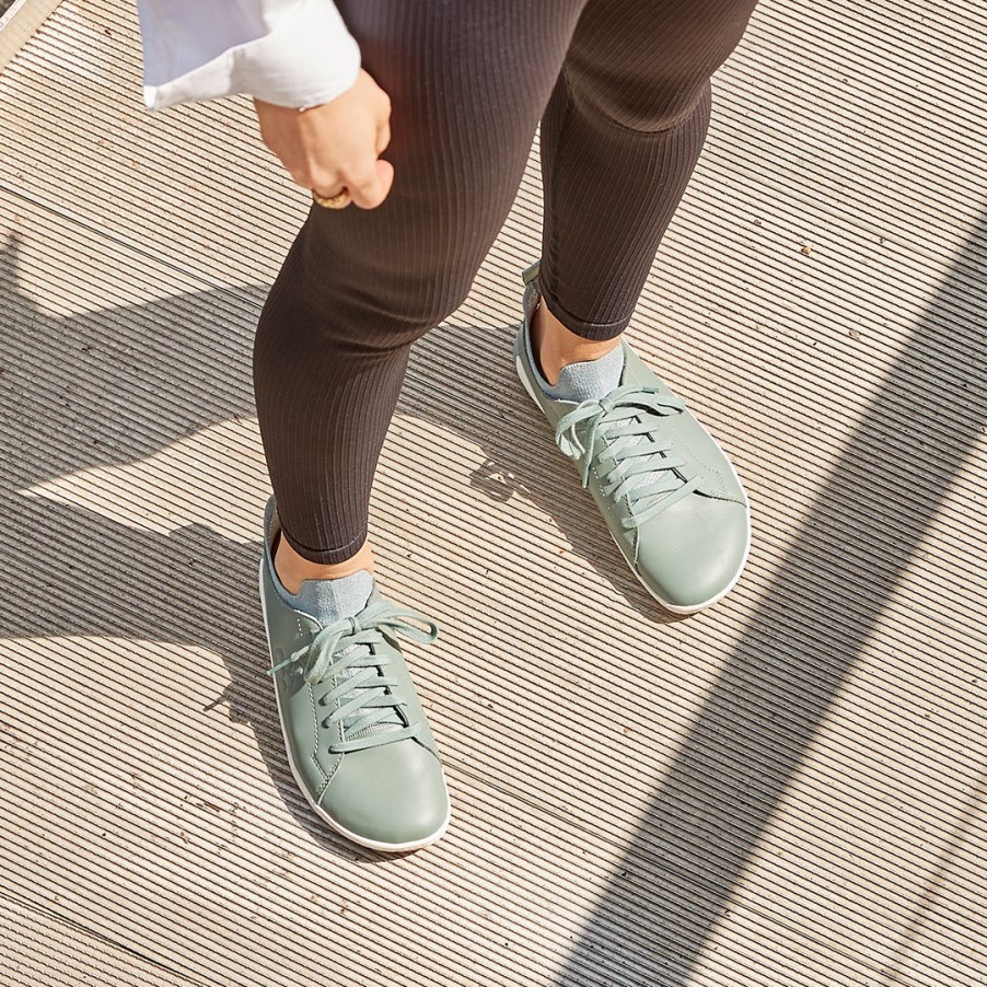 Vivobarefoot Zeegroene Geo Court Gebreide Dames